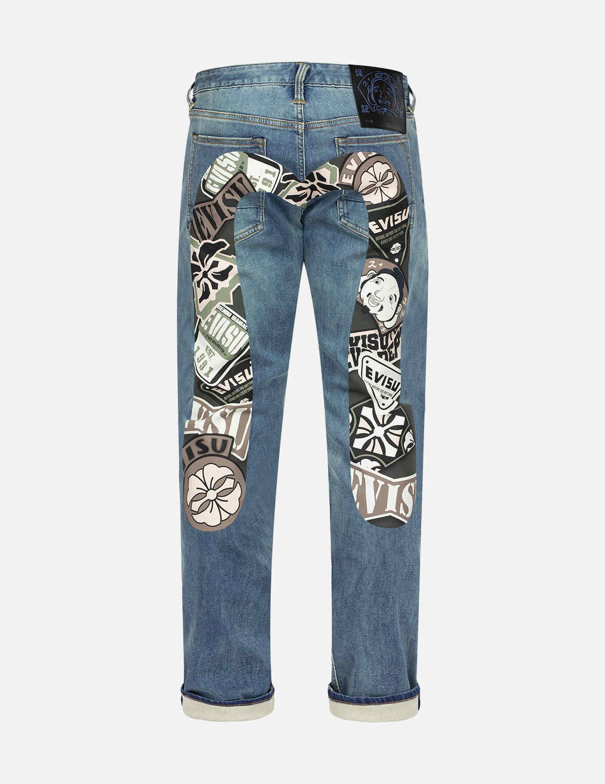 Multi-logo Daicock Print Carrot Fit Denim Jeans